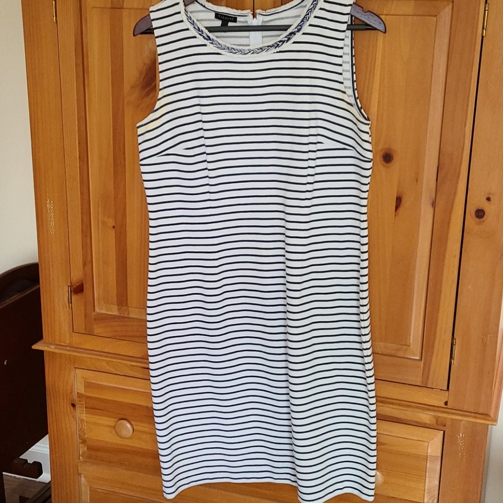 Blue and white dress